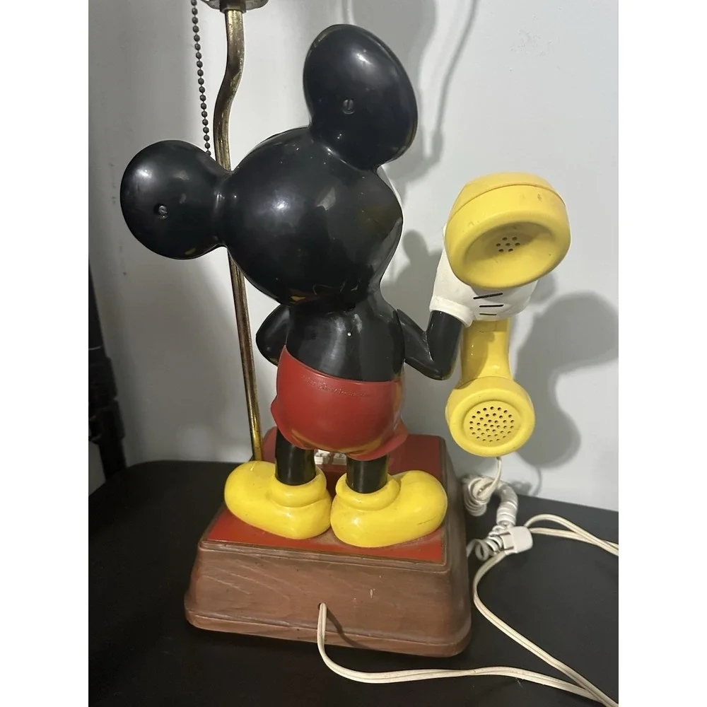 Vintage Disney Mickey Mouse Phone Lamp Phone & Lamp Works As Should